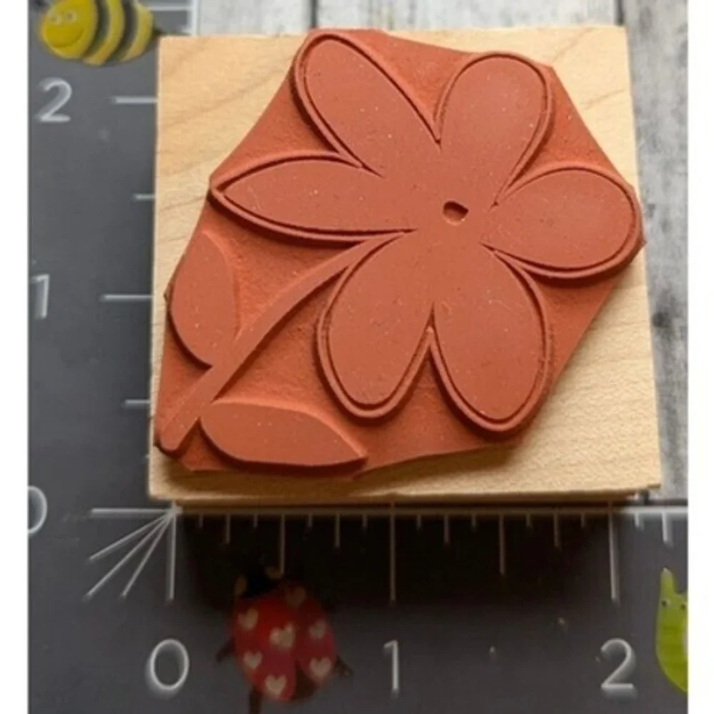 Hero Arts Bold Flower Note E2697 Rubber Stamp Wood #F58